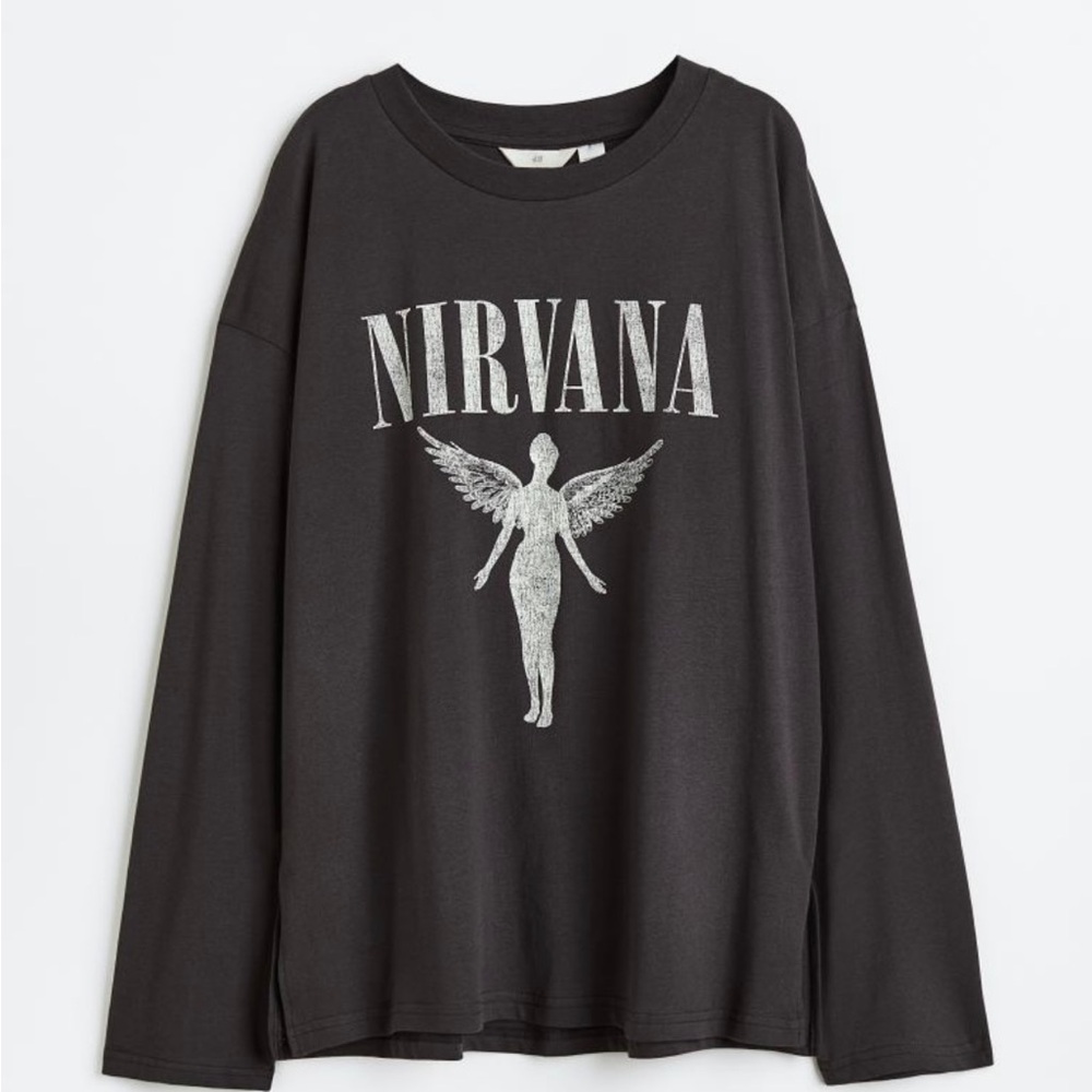 Oversized Nirvana long sleeve cotton tshirt M
